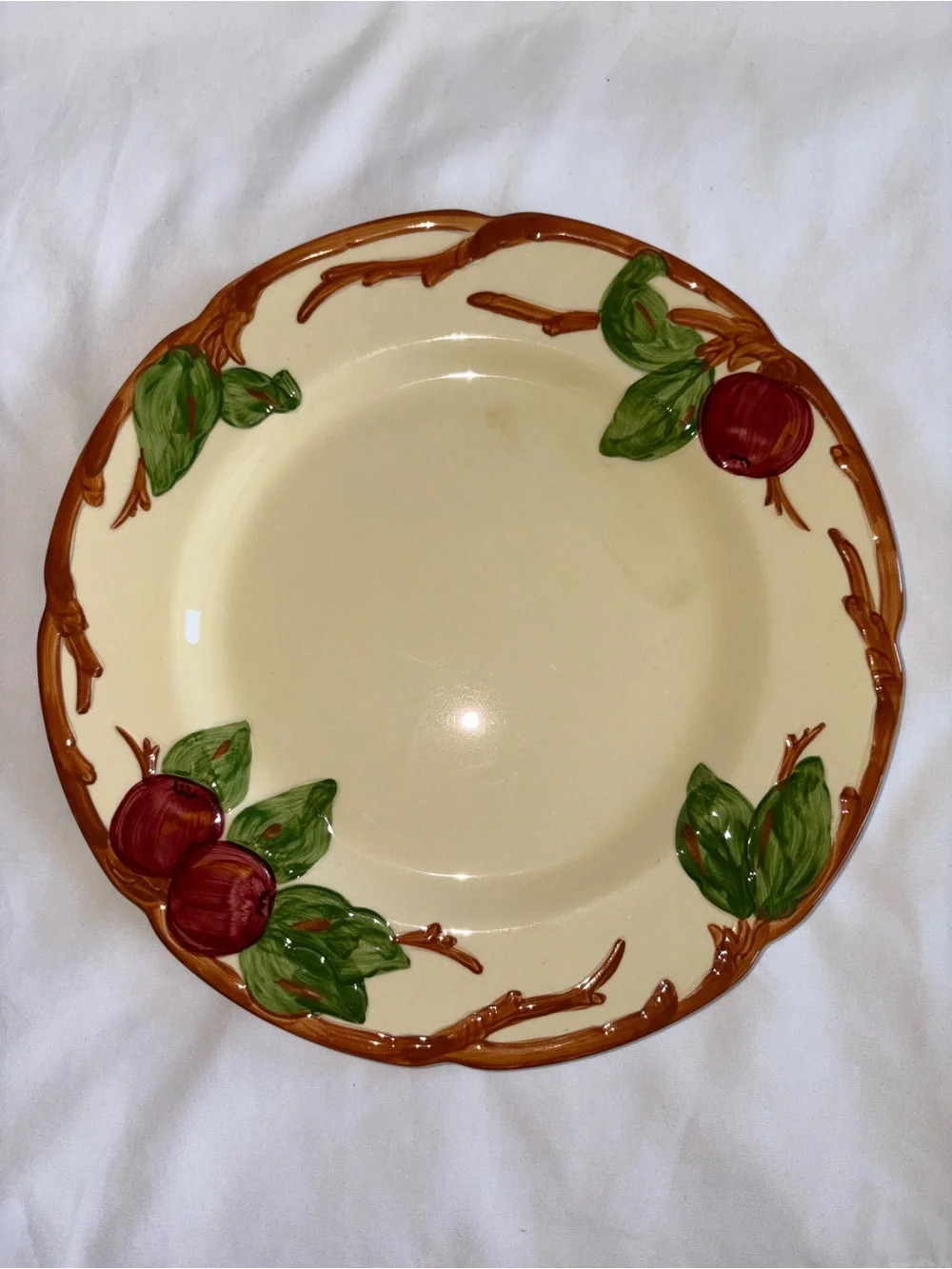 Franciscan Vintage Apple Dinner Plates Set of 4 10.5” Hand Painted USA - As Is